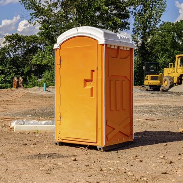 how often are the portable restrooms cleaned and serviced during a rental period in Galvin